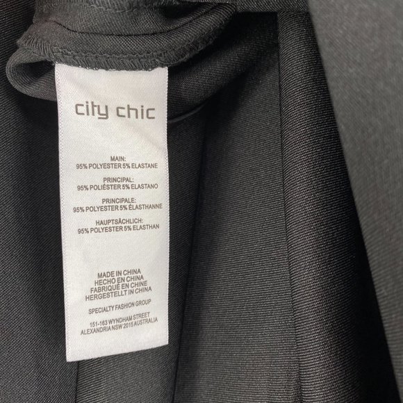 City Chic Casual Pants Womens Plus Black Cropped Wide Leg Tie Front High Rise - Picture 6 of 8